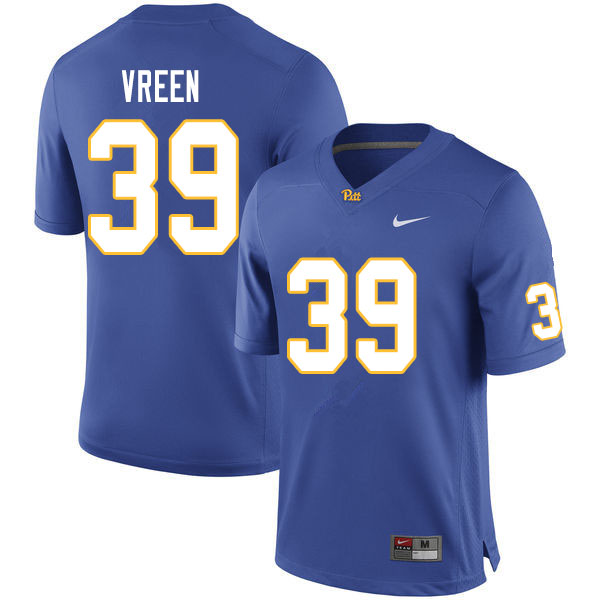 Men #39 Kyle Vreen Pitt Panthers College Football Jerseys Sale-Royal